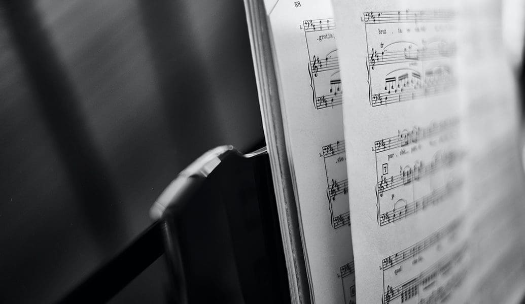 Sheet Music on Music Stand