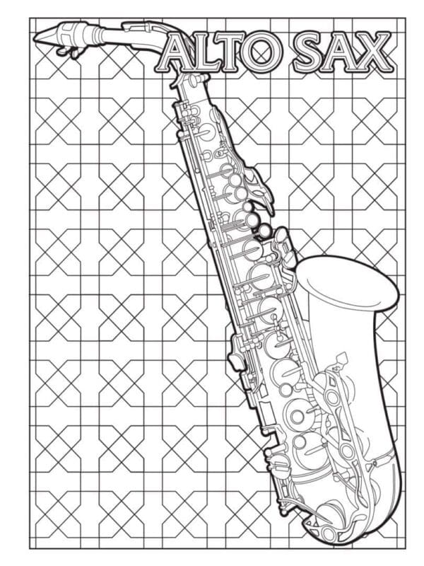 Alto Sax - Color My Band Coloring Book Page3