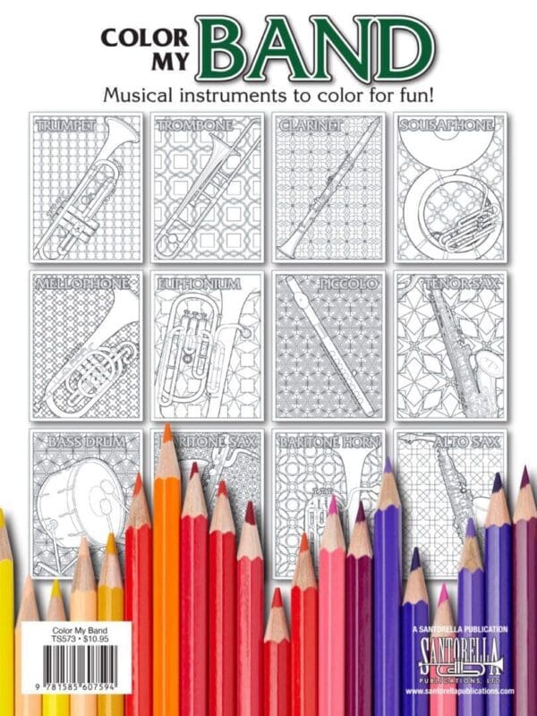 Color My Band Musical Instruments to Color For Fun