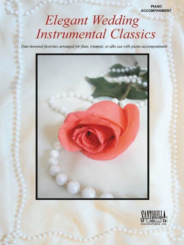 A rose and pearls on the cover of an instrumental classics book.