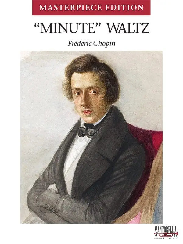 A painting of frederic chopin in a white suit.