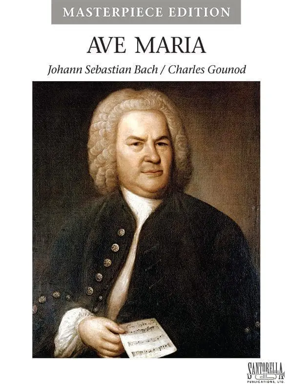 A painting of johann sebastian bach in front of an old picture.