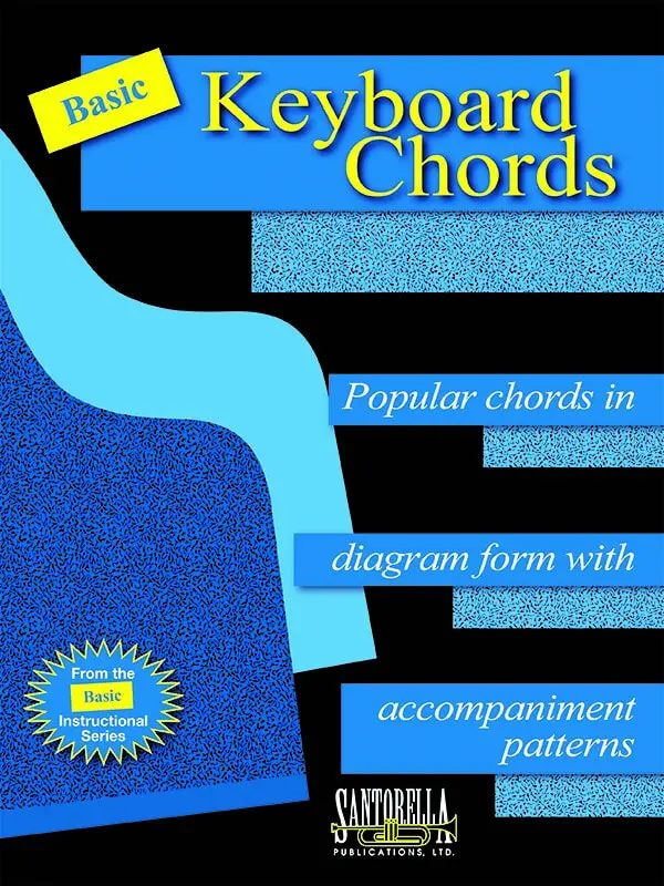 A book cover with the words " how to play keyboard chords ".