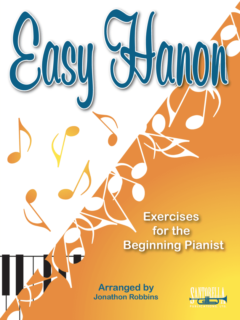 A book cover with an orange background and musical notes.
