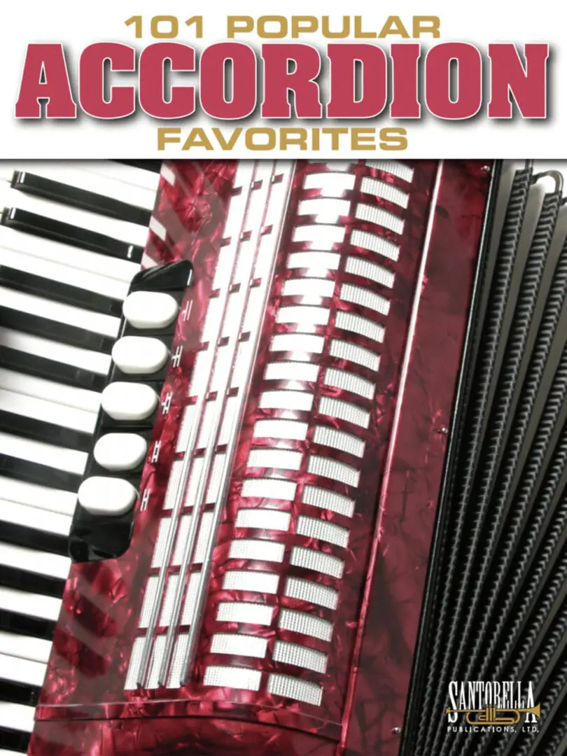 A close up of an accordion with the words " accordion favorites ".