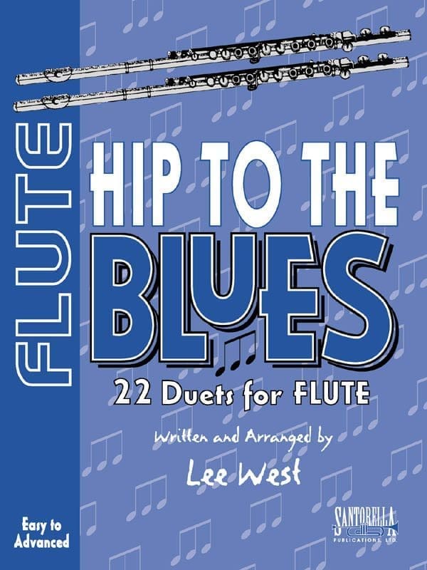 A blue book cover with words and an image of a trumpet.
