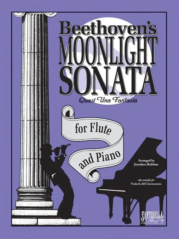 A book cover with a picture of beethoven 's moonlight sonata.