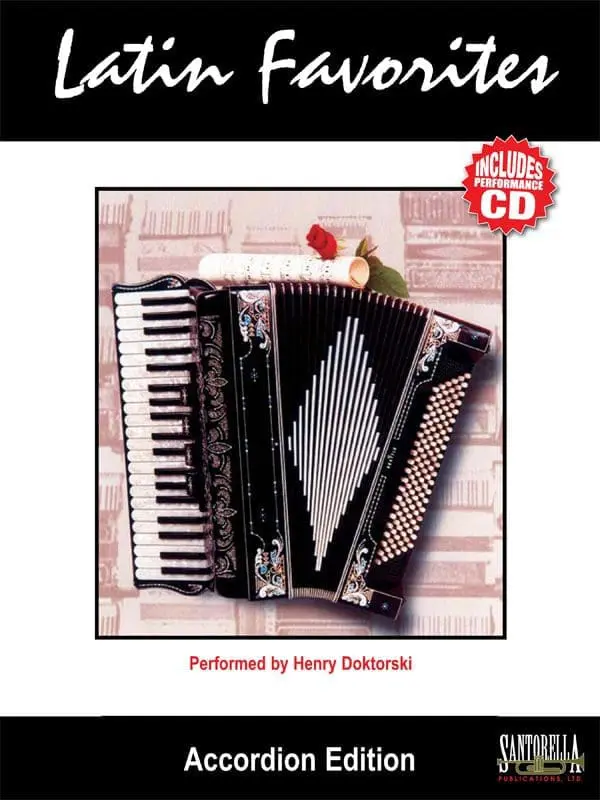 A book cover with an accordion on it