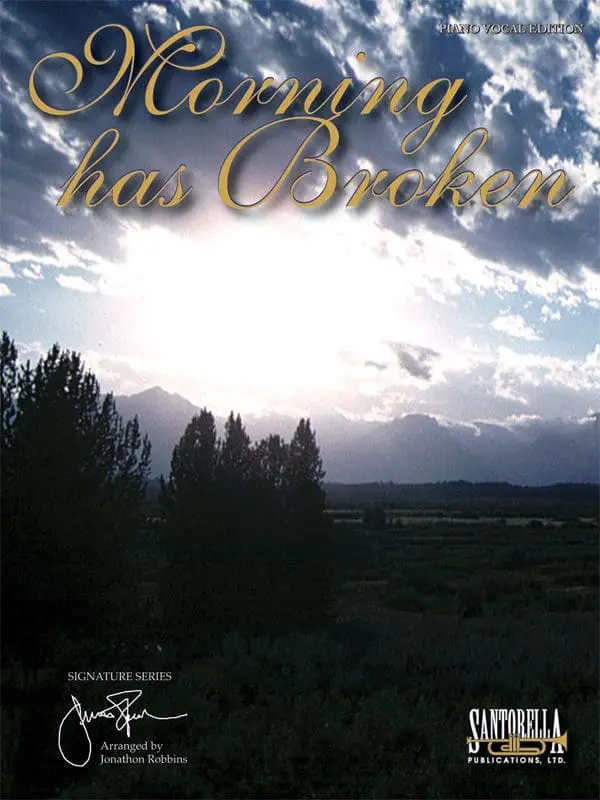 A book cover with the sun setting over a field.