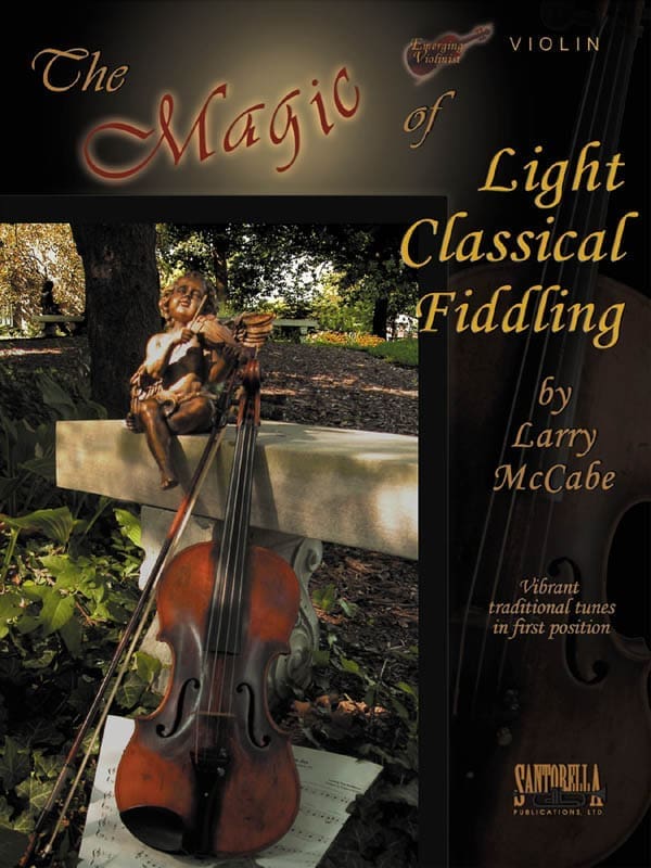 A book cover with a picture of a child holding a violin.