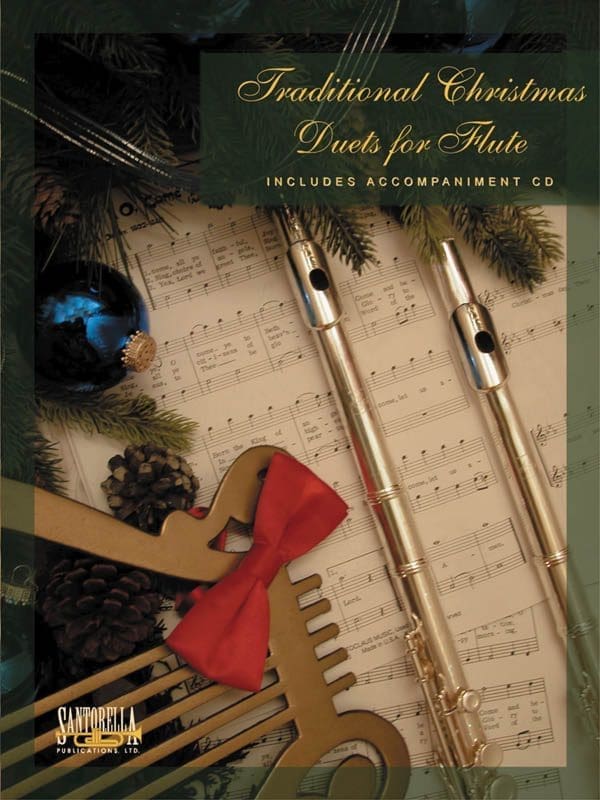 A book cover with musical instruments and notes.