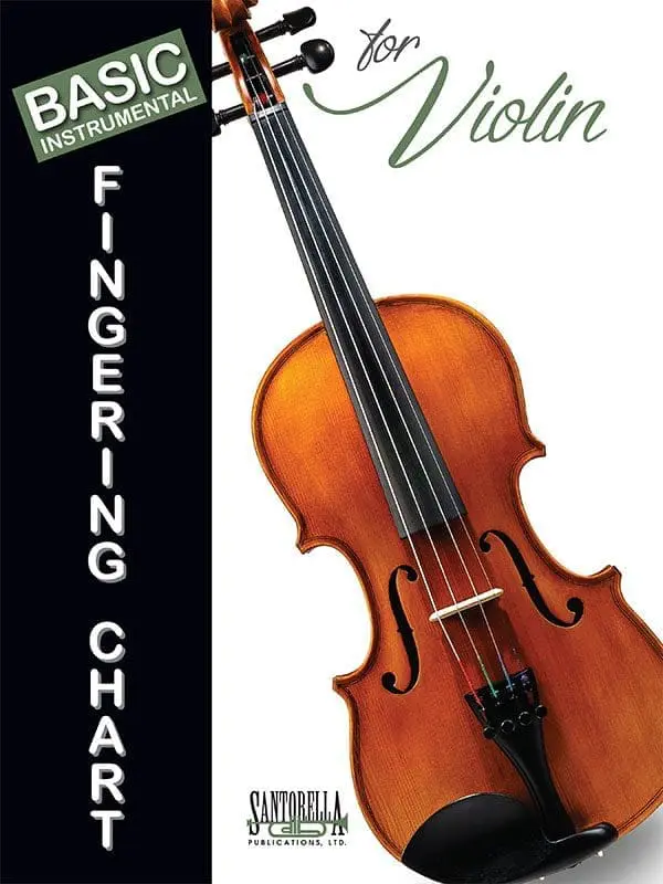 A violin is shown with the caption " fingering chart ".