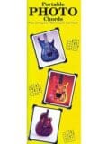 A yellow and black brochure with four guitars