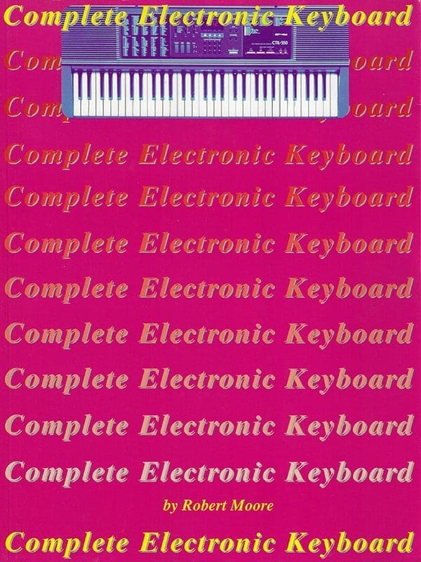 A pink book with the words complete electronic keyboard written in multiple languages.