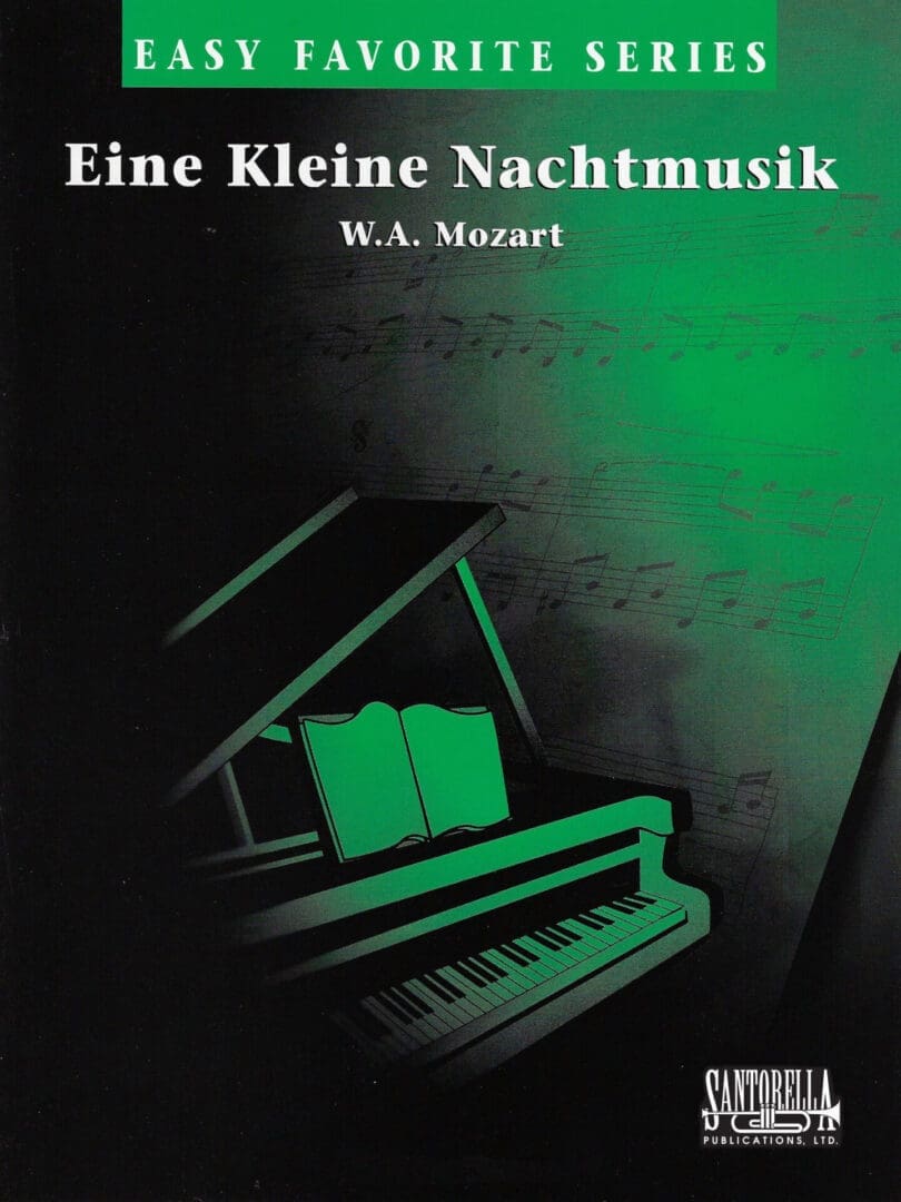 A green book cover with a piano and a green light