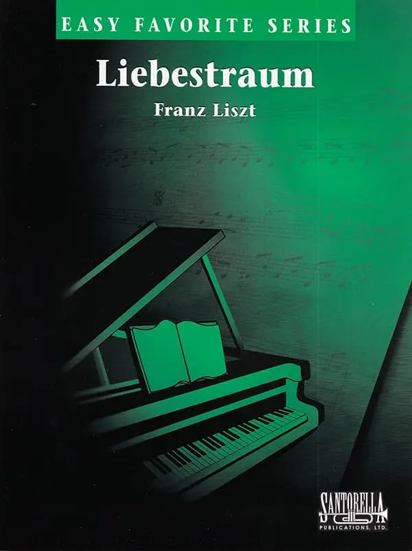 A piano book cover with the title liebestraum.