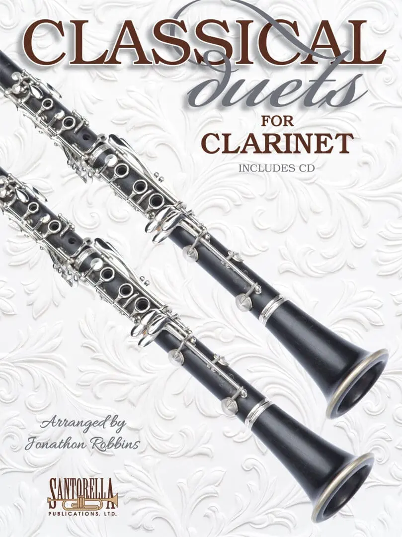 A book cover with two clarinet instruments on it.