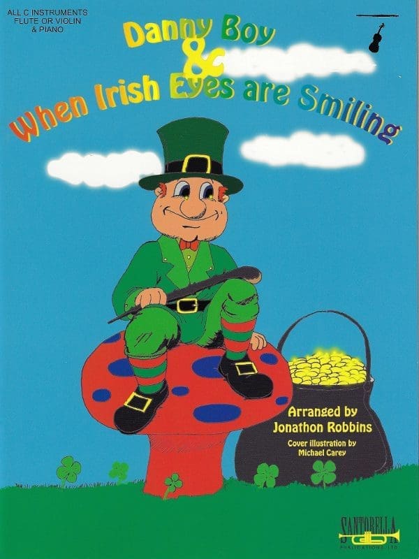 A picture of a leprechaun sitting on top of a mushroom.