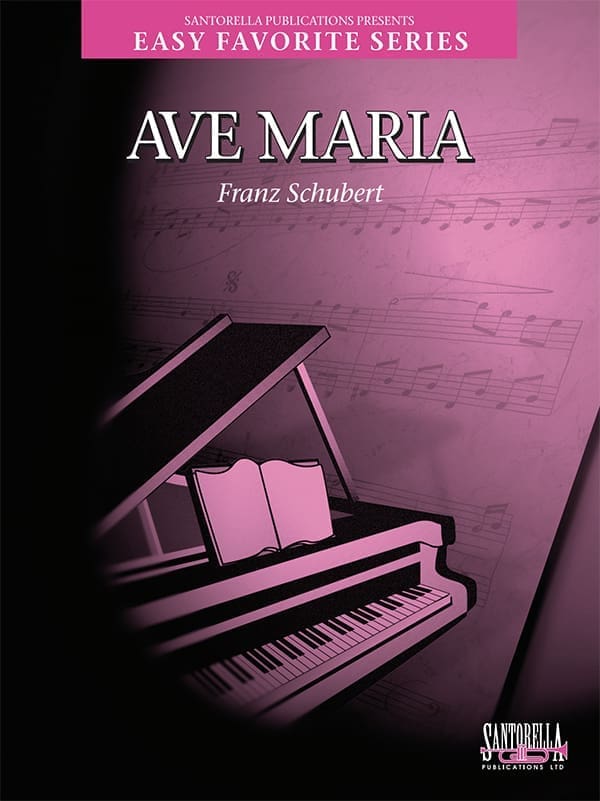 A piano with the words ave maria written on it.