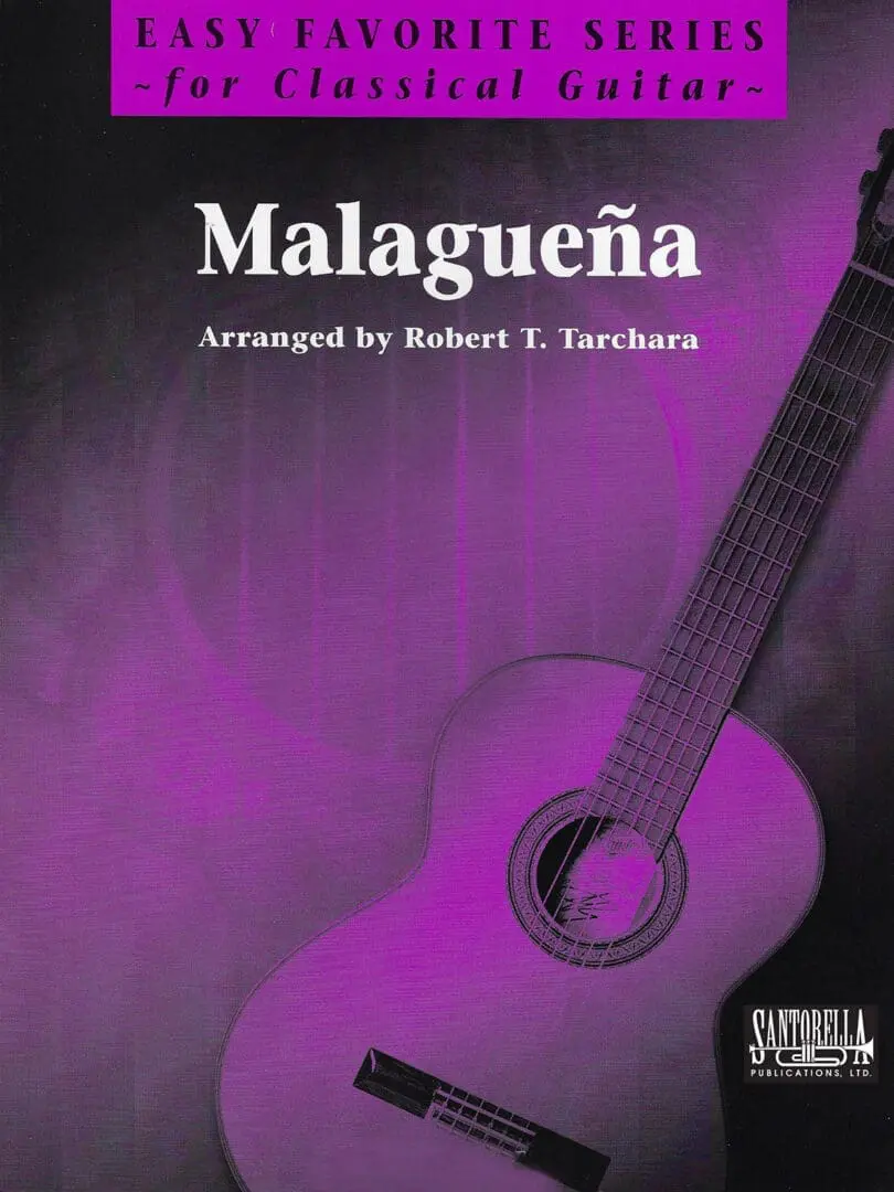 A purple cover of the book malagueña