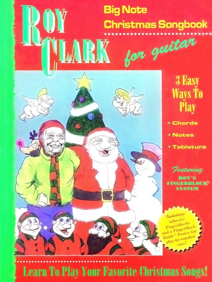 A book cover with a picture of santa and his elves.
