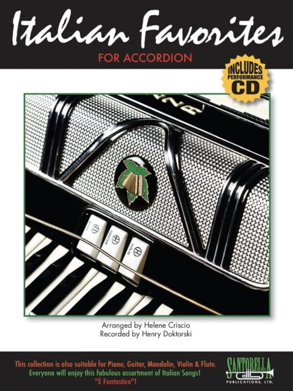A book cover with an accordion and the words for accordion.