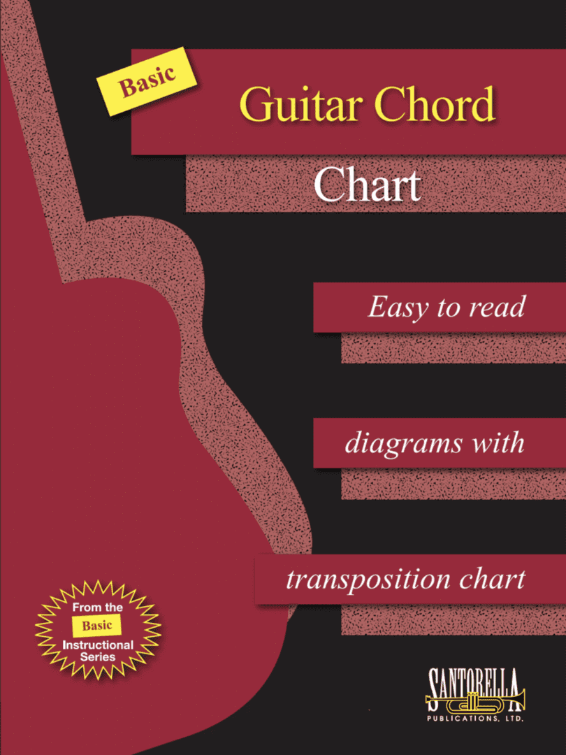 A book cover with a guitar chord on it.