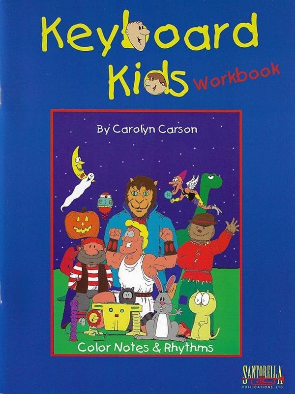 A book cover with children and adults in the background.