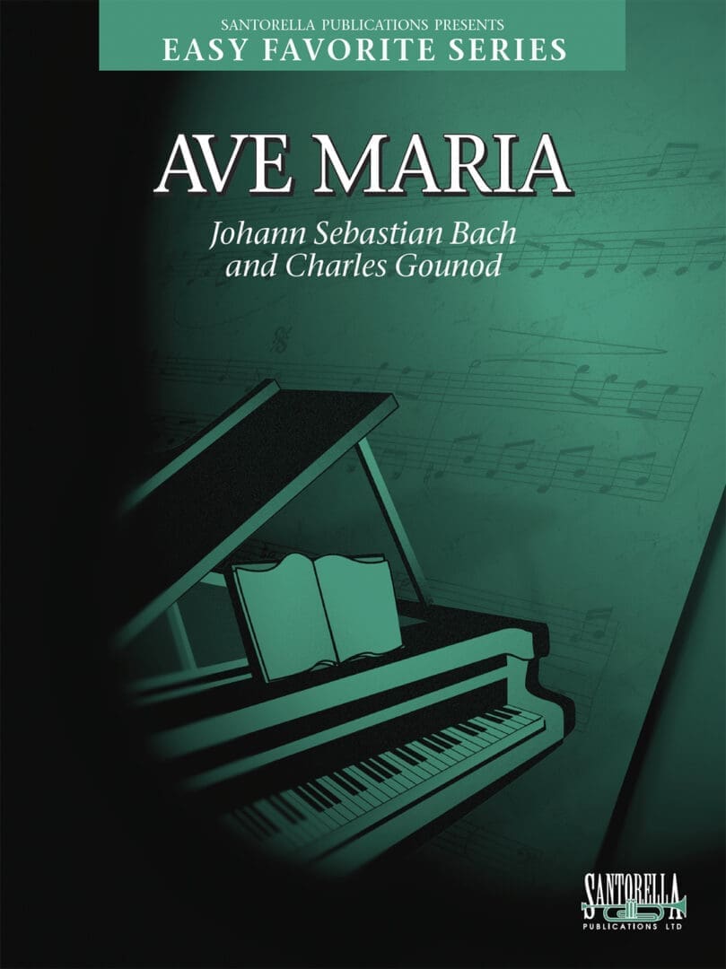 A piano with the words ave maria written on it.